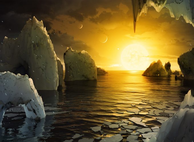 Wallpaper TRAPPIST 1, exoplanet, ocean, ice, Space 900881394